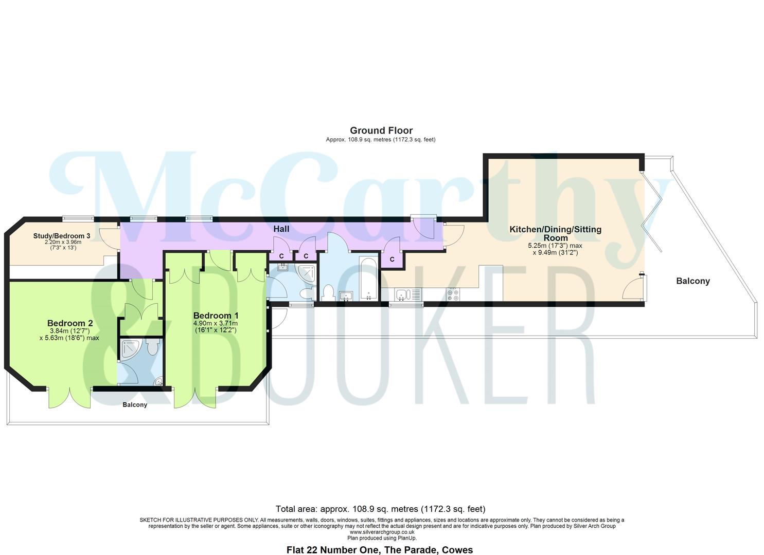 IMMACULATE APARTMENT WITH STUNNING SEA VIEWS - The Parade, Cowes floorplan